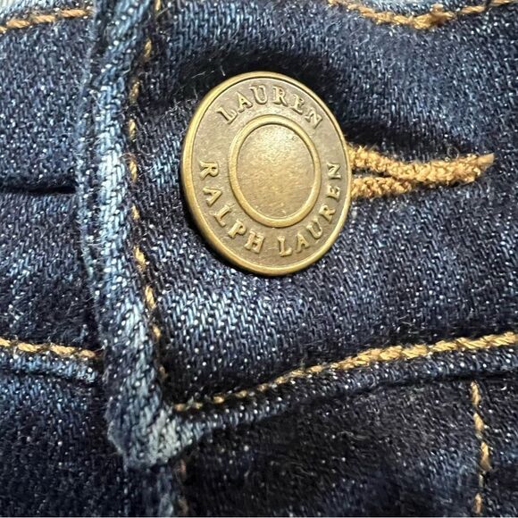 Lauren Ralph Lauren Classic Straight Leg Jeans Womens 12 Dark Wash - Picture 5 of 7